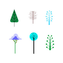 Vector set of plants and leaves