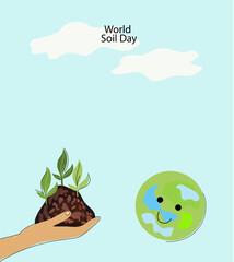 World Soil Days Vector flat doodle Illustration  for greeting card, poster and banner.