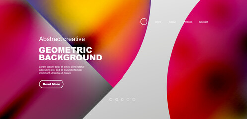 Bright fluid gradient circles abstract background. Business or technology design for wallpaper, banner, background, landing page, wall art, invitation, prints