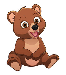 Little Brown Bear Cartoon Animal Illustration