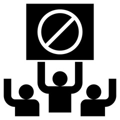 boycott glyph style icon