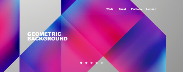 Fototapeta premium Trendy minimal geometric composition abstract background. Triangle fluid bright colors backdrop. Vector Illustration For Wallpaper, Banner, Background, Card, Book Illustration, landing page