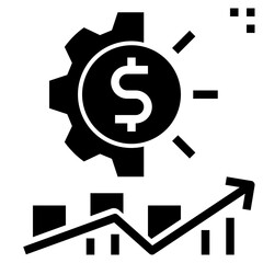 financial glyph style icon