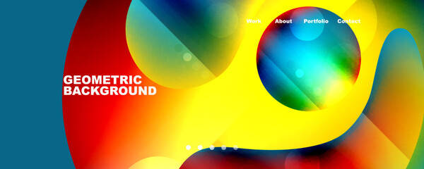 Circle, flowing shape composition geometric abstract background. Vector Illustration For Wallpaper, Banner, Background, Card, Book Illustration, landing page