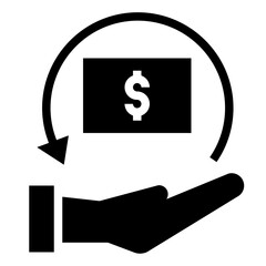 reimbursement glyph style icon