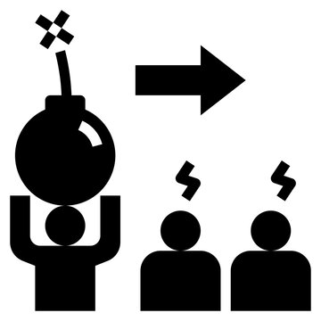 sabotaging glyph style icon