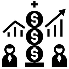 teamwork glyph style icon