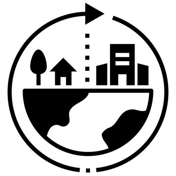 urbanisation glyph style icon