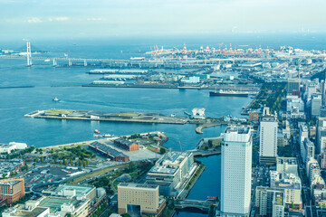 神奈川県横浜市みなとみらいの都市風景