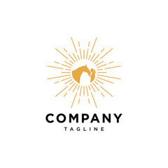 Horse and woman stable logo icon vector template