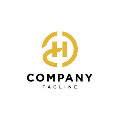 Letter H circle logo vector template