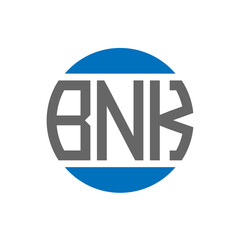 BNK letter logo design on white background. BNK creative initials circle logo concept. BNK letter design.