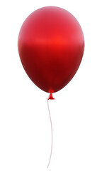 3d illustration of a red balloon isolated on white background.