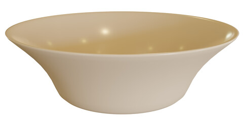 3d illustration of ceramic bowl isolated on white background.