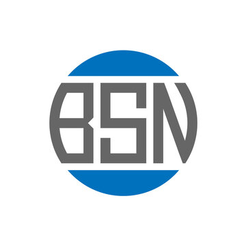 BSN letter logo design on white background. BSN creative initials circle logo concept. BSN letter design.