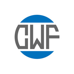 CWF letter logo design on white background. CWF creative initials circle logo concept. CWF letter design.