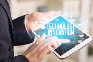 Close-up of a tablet searching modern technology concept