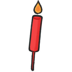 Chinese candle cartoon illustration
