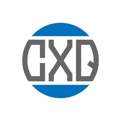CXQ letter logo design on white background. CXQ creative initials circle logo concept. CXQ letter design.