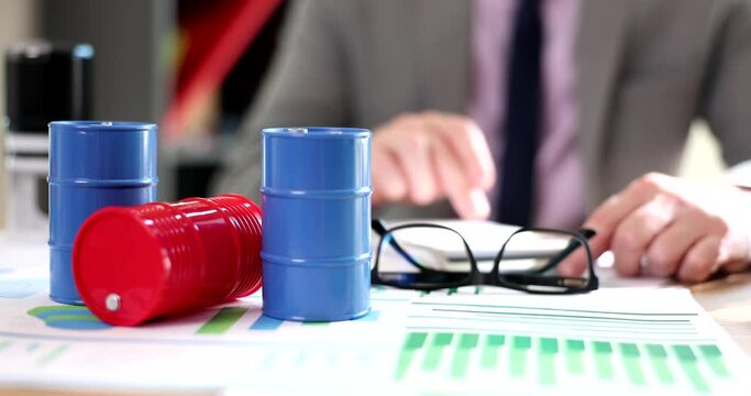 Barrel of oil oil gasoline persons counts costs on calculator