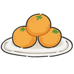 Fresh tangerines cartoon illustration