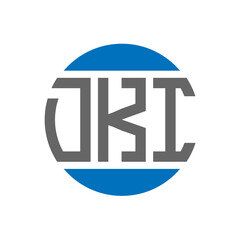 DKI letter logo design on white background. DKI creative initials circle logo concept. DKI letter design.
