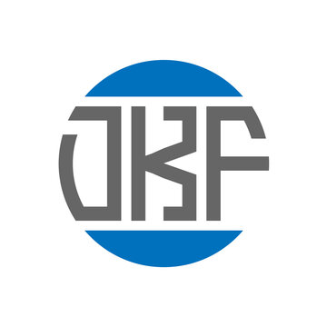 DKF letter logo design on white background. DKF creative initials circle logo concept. DKF letter design.