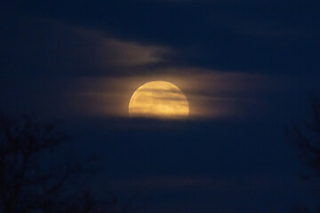 Full moon with clouds at night