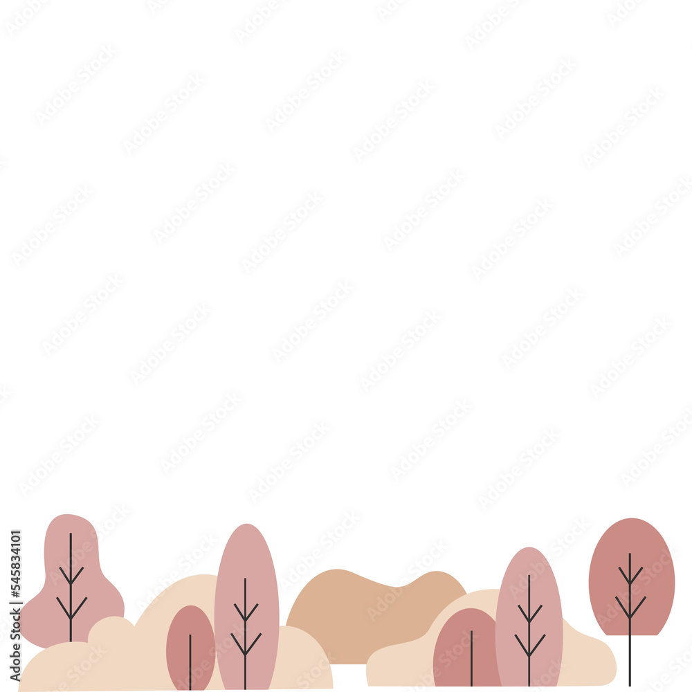 Poster cute jungle illustration in minimalist style and pastel color for design element