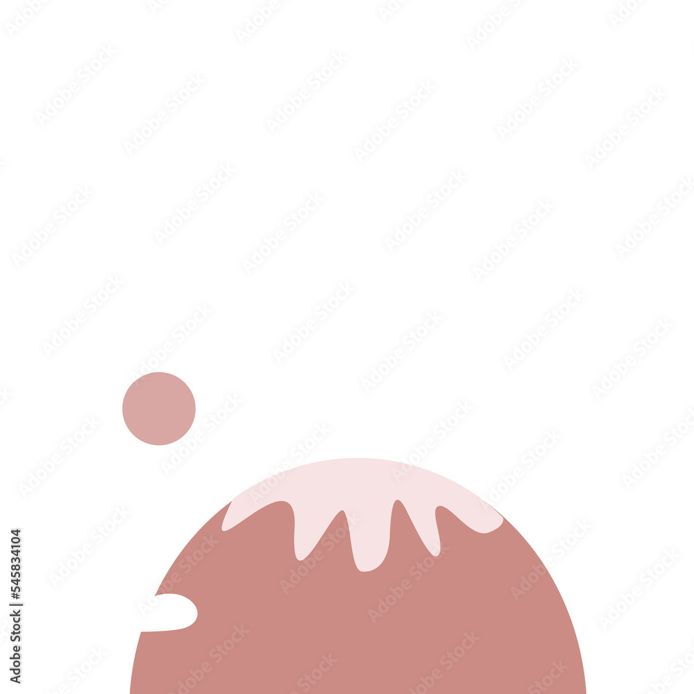 Poster cute earth, sun and clouds illustration in minimalist style and pastel color for design element