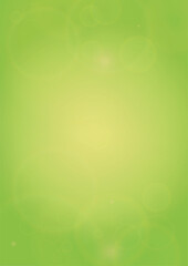 Abstract Green Background with Golden Circular Spot Lights.  Vibrant Sunlight  Summer and Spring Texture. Eco and Environment Page Design. Defocused Fresh Leaf Print. Bokeh Blurry Template.