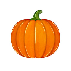 Watercolor pumpkin autumn harvest food clipart