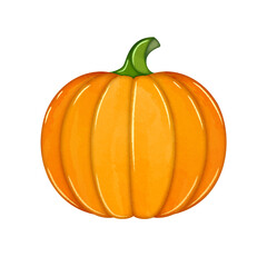 Watercolor pumpkin autumn harvest food clipart