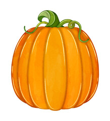 Watercolor pumpkin autumn harvest food clipart