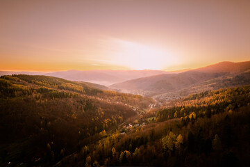 Fototapeta Jesienny wschód słońca obraz
