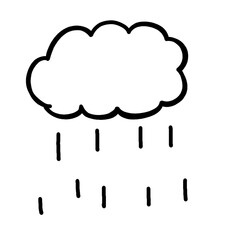 雨雲　雨　天気　白黒　イラスト