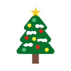 シンプルなクリスマスツリー　線無し