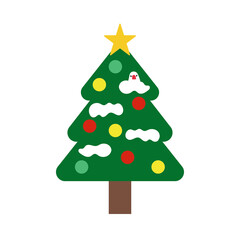 シンプルな白文鳥とクリスマスツリー　線無し