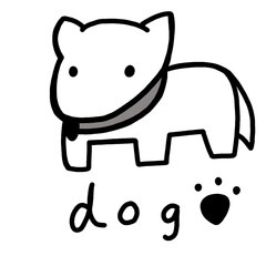 犬　白黒　かわいい　イラスト