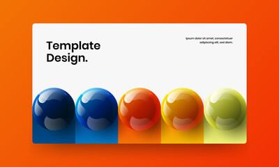 Vivid website vector design layout. Original realistic spheres poster concept.