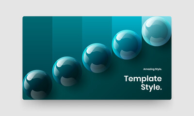 Simple realistic balls brochure layout. Modern pamphlet design vector illustration.