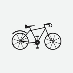 Bicycle icon vector isolated on white background