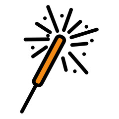 firecrackers filled line icon