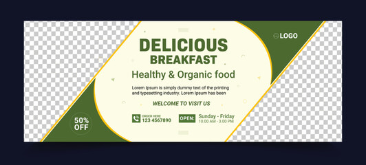 Naklejka premium Natural Fresh Ingredients Food Sale Banner Template for Instagram and Facebook Marketing