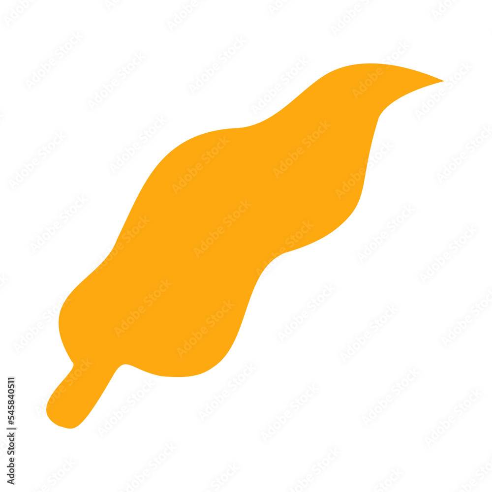 Poster Abstract leaf shape illustration in naive art for design element
