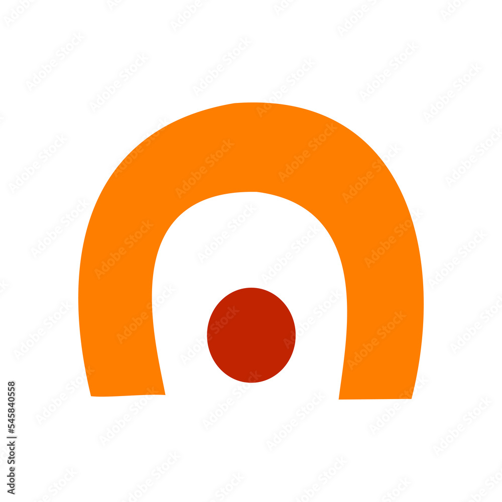 Poster abstract shape illustration in naive art for design element