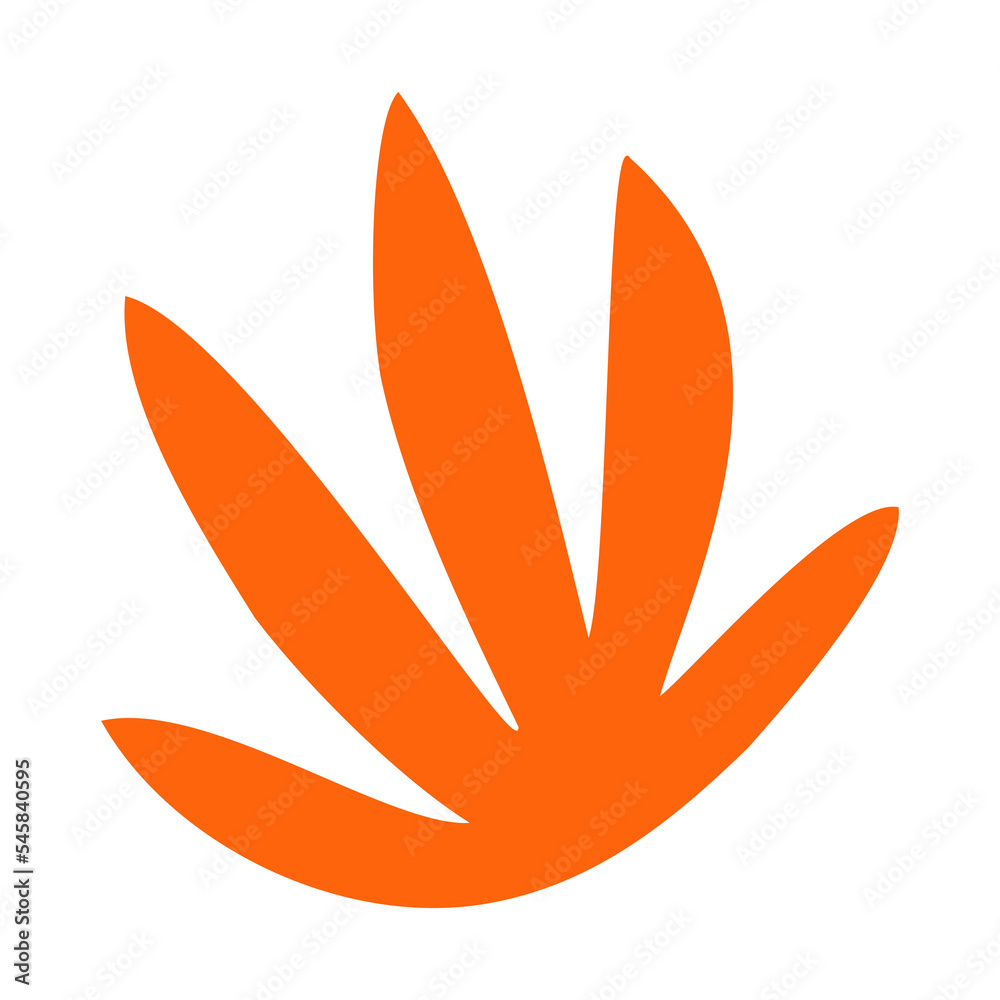 Poster abstract leaf shape illustration in naive art for design element