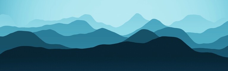 design wide of mountains slopes in mist digitally drawn texture illustration