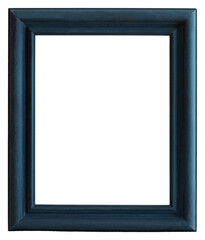 Blue painted wooden picture frame without internal image.  Marco para cuadro de madera pintado de azul sin imagen interna