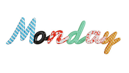 Monday colorfull 3d text